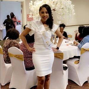 Ivory dress with butterfly sleeves